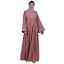 Emirates Umbrella abaya with embroidery work- Baby Pink
